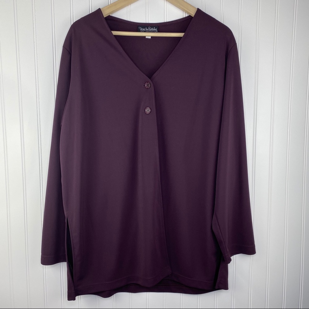 Diane Von Furstenberg DVF Concepts Cardigan Kimono Purple / Eggplant Size Large